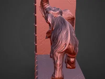 elephane book ends 2 decoration 3D print model