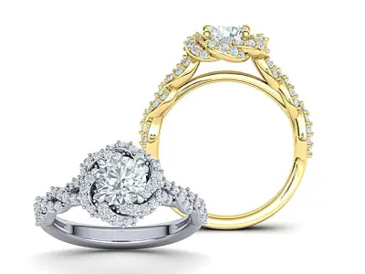 Weaving Halo Engagement ring 3dmodel 3D print model
