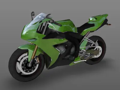 Kawasaki Ninja ZX-6R Sport Bike 3D Model Free Download Bike Free low-poly 3D model