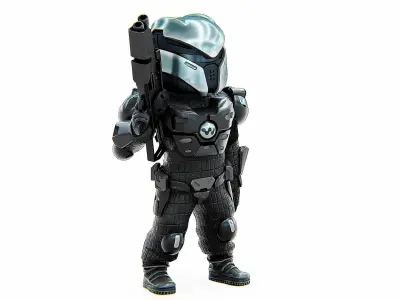 CYBER SOLDIER XC-700 Rigged for Unreal Engine - Unity - MIXAMO  3D model