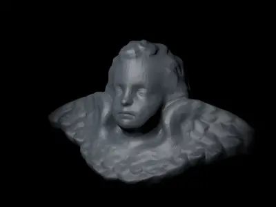 Classic Stone Angel Head Free 3D print model