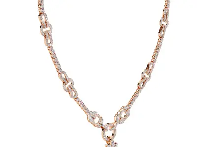 Diamond Necklace 360 animation renders 3dm stl details 3D print model