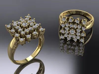 Jewelry Ring Gold 3D print model 49