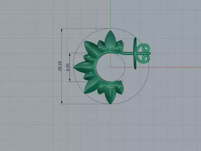 Sunflower earring 3D print model