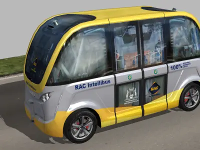 Driverless Electric RAC intellibus Low-poly 3D model