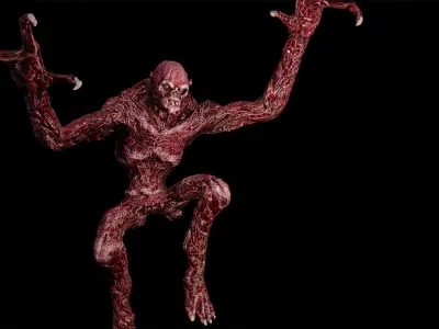 Mummy-zombie ghoul low-poly game engine ready 3D model Low-poly 3D model