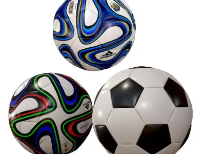 Adidas soccer balls 3D model
