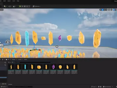 Magical Crystal Unreal Engine Asset Pack Low-poly 3D model