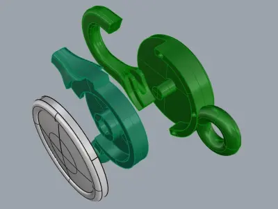 Lock 3 1 gold plated clasp with ball 3D print model