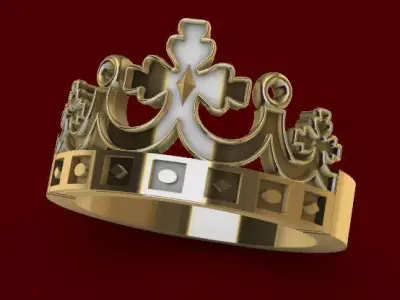 Crown Ring Design Gold 3D print model