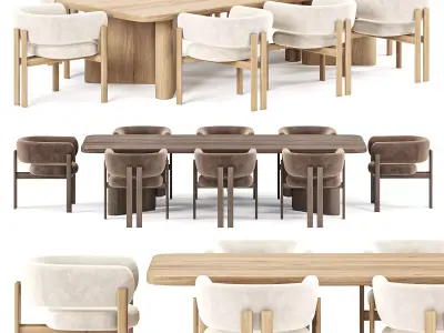 Tabmi Dining Table Bay chair 3D model