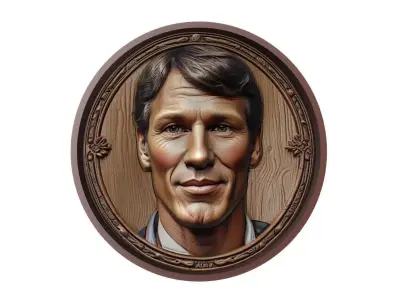 Marco van Basten Footballer Medallion 3D print model