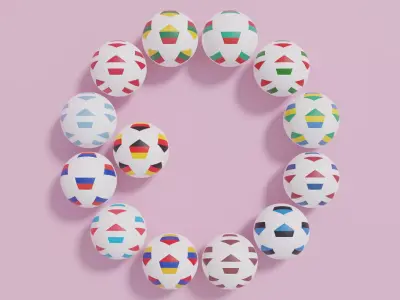 Flag Soccer Ball Collection 1 3D model