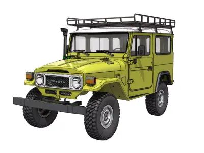 TOYOTA LAND CRUISER FJ40 SHORT WHEEL BASE RC BODY STL FILE  3D print model