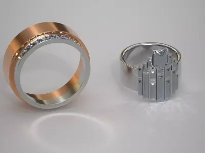 Diamond Ring 3D Models Pack Low-poly 3D model