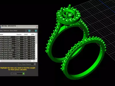 solitaire and band wedding ring 3D print model