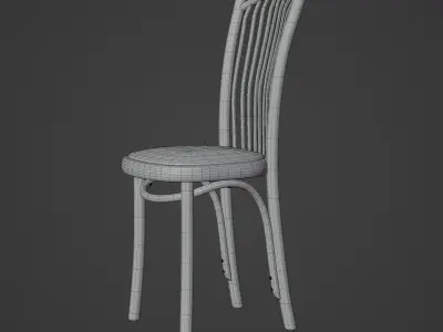 Orange chair Low-poly 3D model