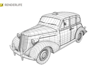 Taxi 1 old cab 3D model