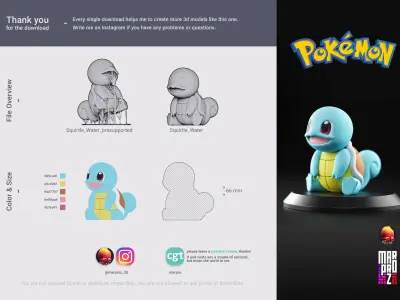 Pokemon - Squirtle 3D print model