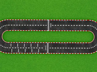 Racetrack - Circuit Low-poly 3D model