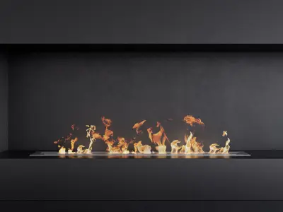 Wall With Biofireplace 3D model