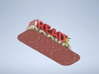 Desk Showpiece Read Books Low-poly 3D model