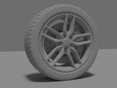 Mercedes Tire  hard modeling surface  Free 3D model