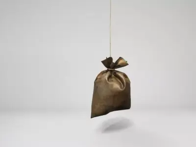 medieval hanging bags Low-poly 3D model