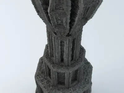 Sci Fi Shapes - Dystopia Building 4 Low-poly 3D model