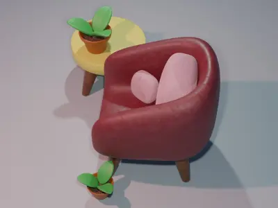 Living Room Chairs 3D model