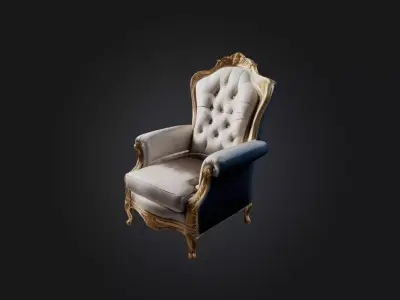 armchair luxury  Low-poly 3D model