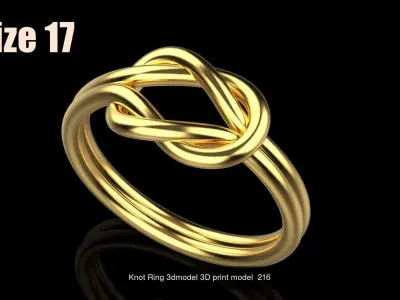 Knot Ring 3dmodel  size16-19 3D Model Pack