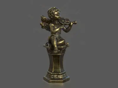 ANGEL WITH VIOLIN Low-poly 3D model