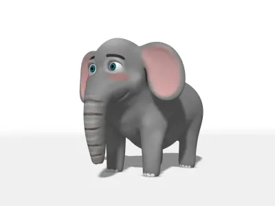 Elephant Rigged Low-poly 3D model