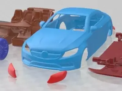 Mercedes Benz C63 AMG Coupe 2016 V2 Printable Car  3D print model