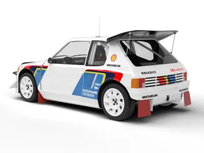 Peugeot 205 T16 Evo 2 Group B 1986 3d model 3D model