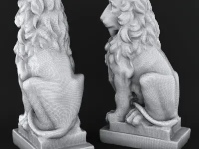 Lion sculpture 3D model get