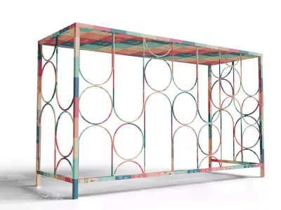 Modern Bronze Metal Console Table 3D model