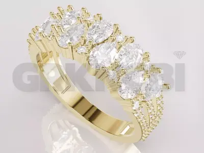 Jewelry Diamond Ring Model RG104 Free 3D print model