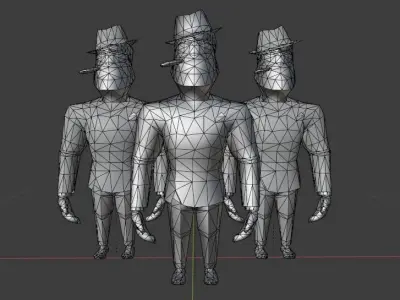 Gangstar Character Rigged Low-poly 3D model