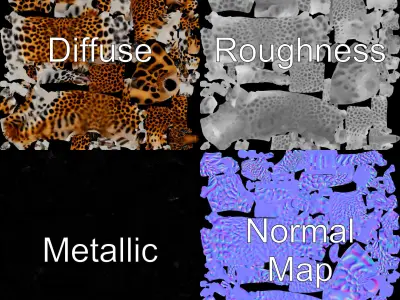 Elegant Jaguar Model Pack for Realistic D Rendering Low-poly 3D model