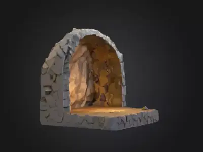 Rocky Grotto Low-poly 3D model