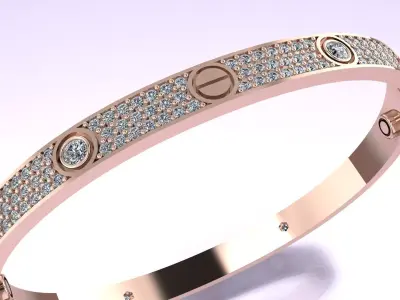 LOVE BRACELET WITH THE STONES 3D MODEL 3D print model