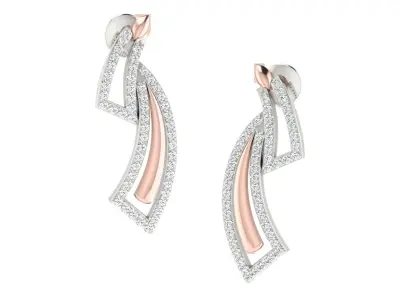 Women Drop Earrings 3dm STL OBJ FBX Renders Details 3D print model 18
