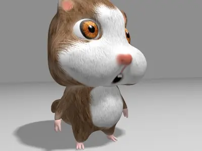 Hamster Toon Low-poly 3D model