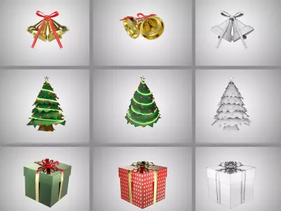 Christmas Decorations Package 3D model