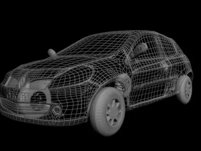 Renault Clio Low-poly 3D model