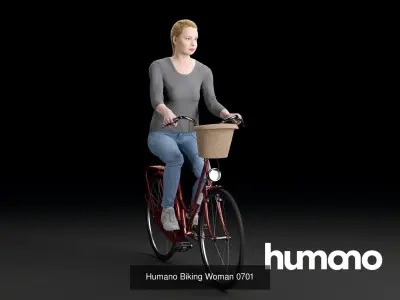Humano 5-PACK - PEOPLE - BIKING RIDING BIKE - 5x 3d models 07B