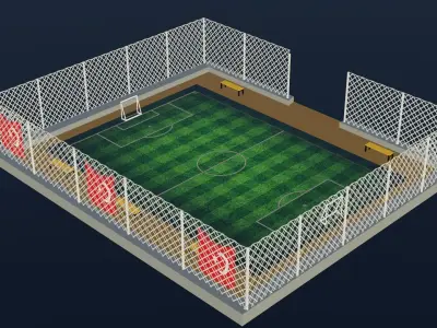 Soccer Stadium - Turkey Low-poly 3D model