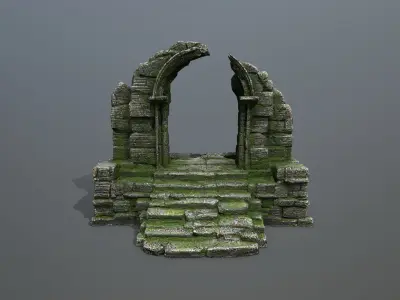 ruin gate Low-poly 3D model